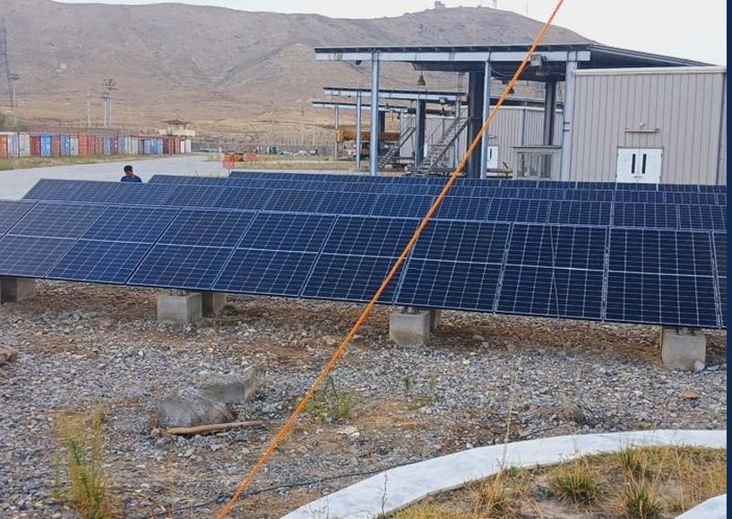 Solar panel installation in an open field